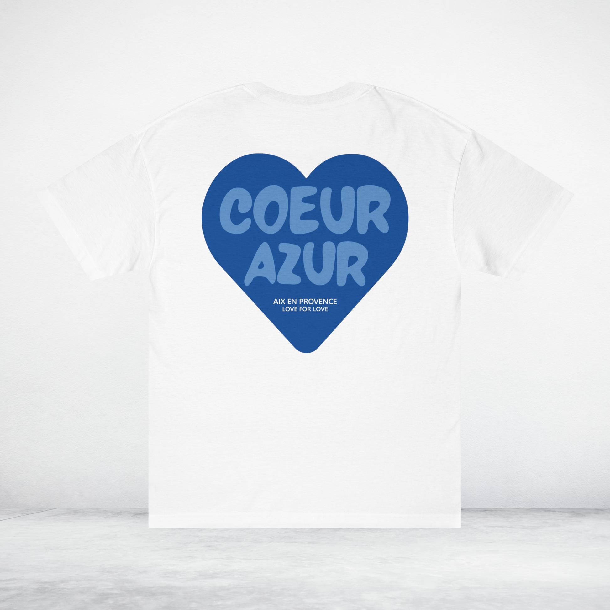 T-Shirt Coeur Azur Logo Bleu