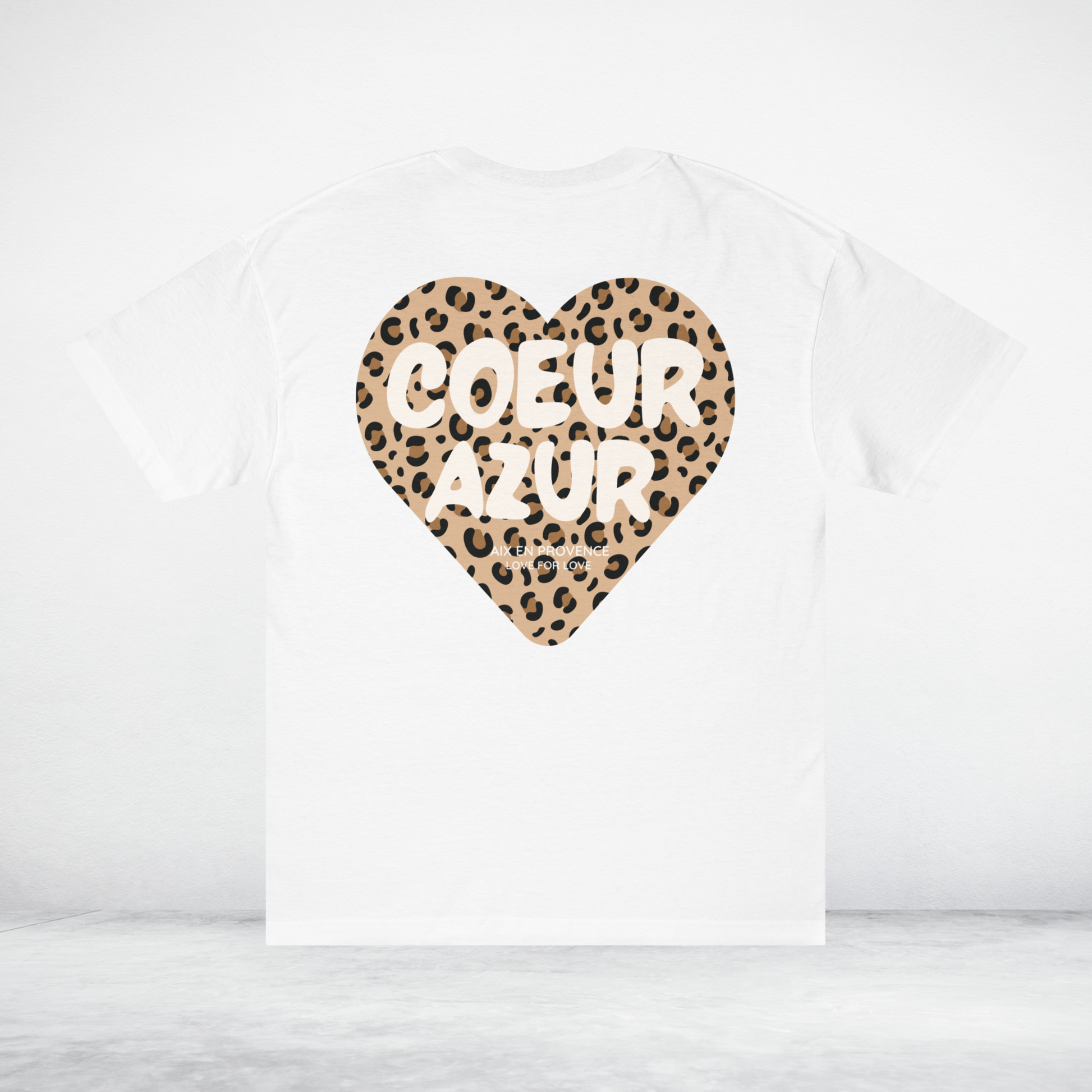 T-Shirt Coeur Azur Logo Léopard