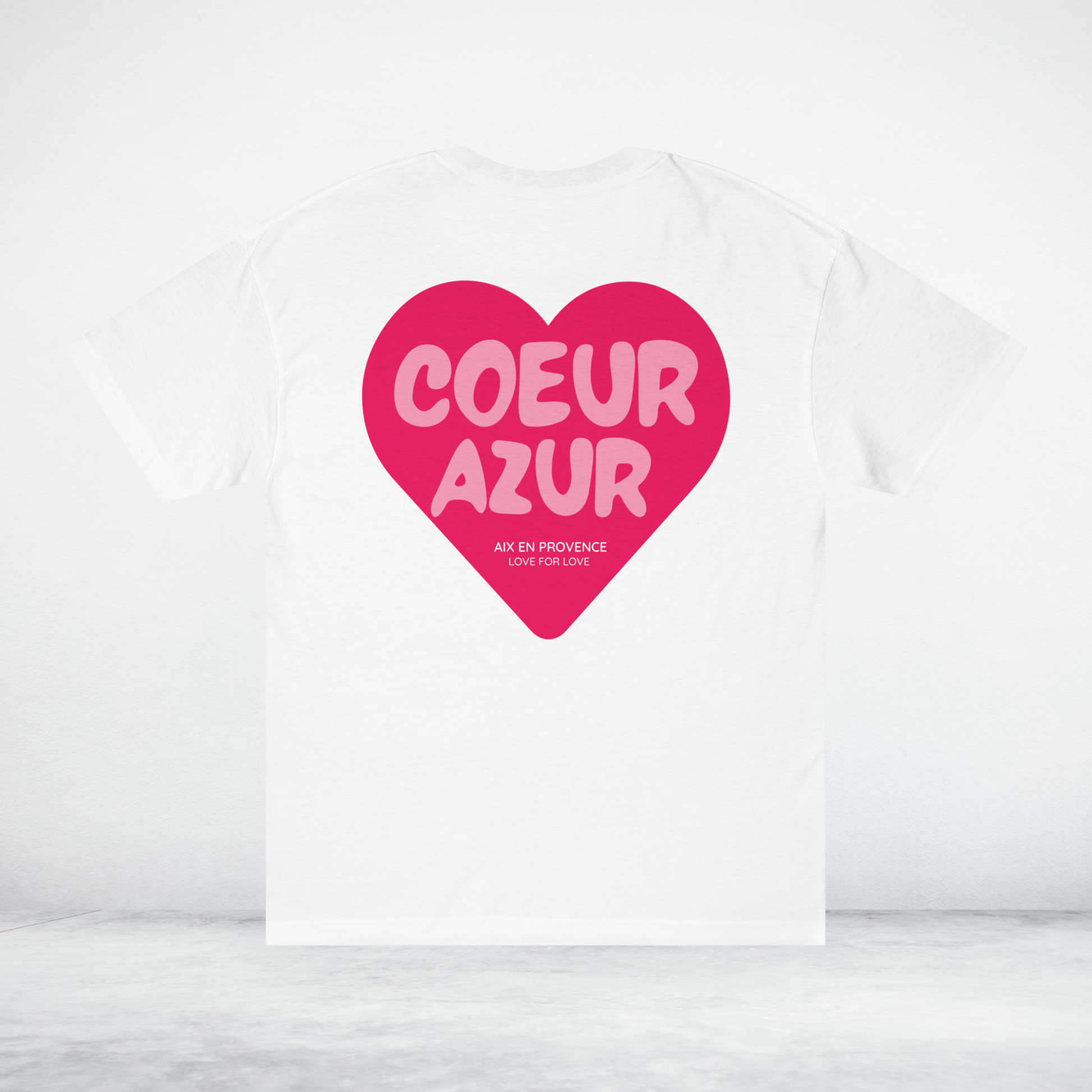T-Shirt Coeur Azur Logo Rose