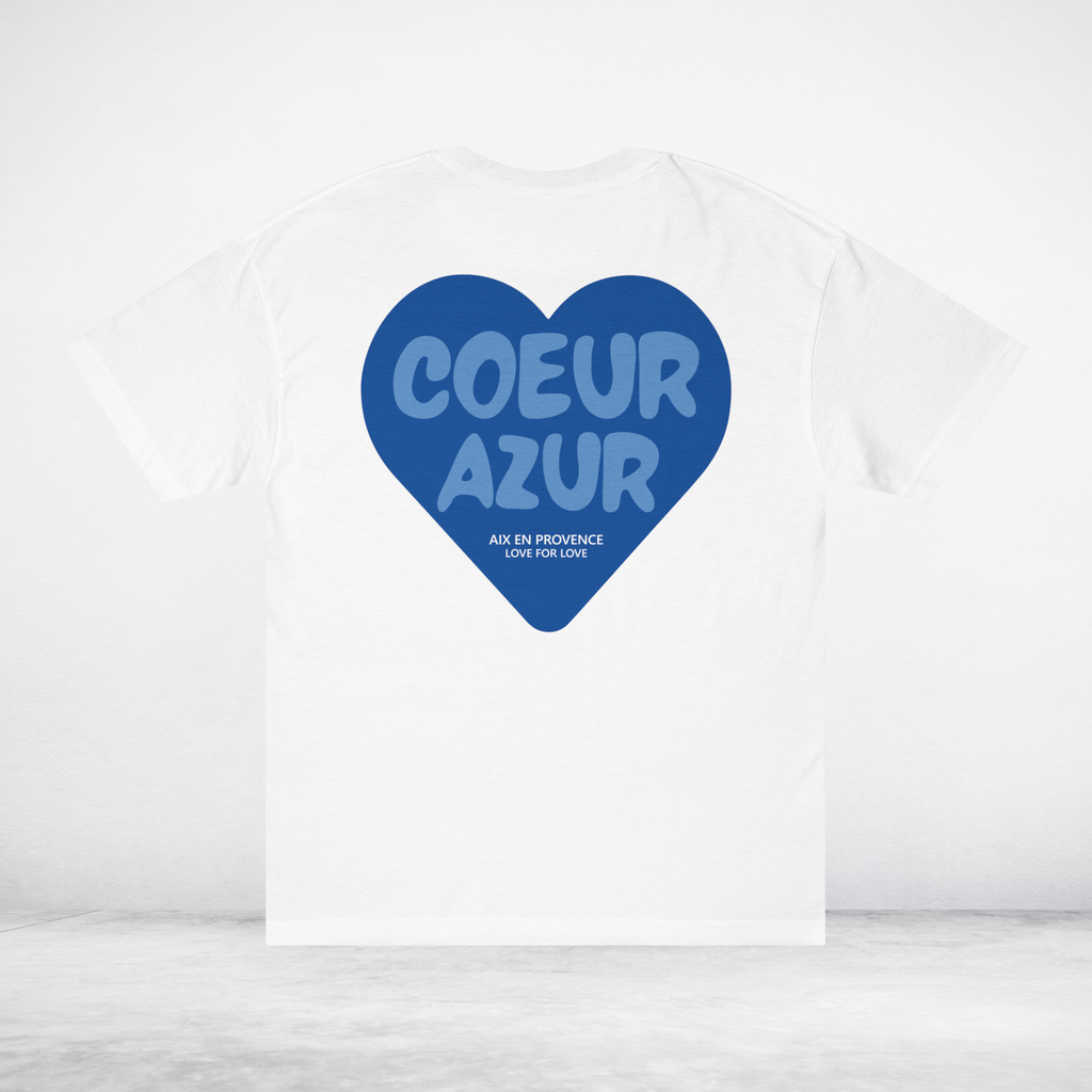 T-Shirt Coeur Azur Logo Bleu