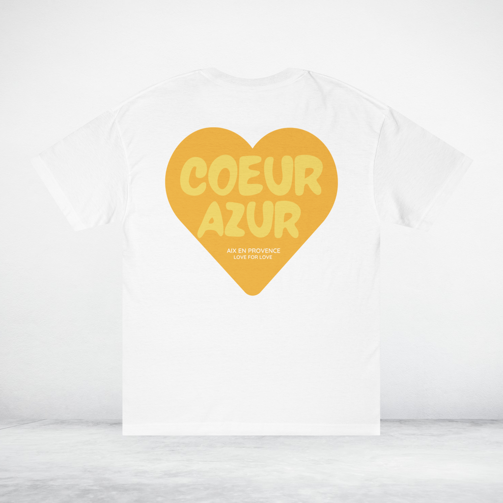 T-Shirt Coeur Azur Logo Jaune
