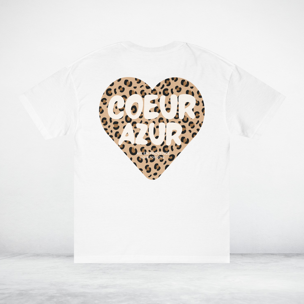 T-Shirt Coeur Azur Logo Léopard