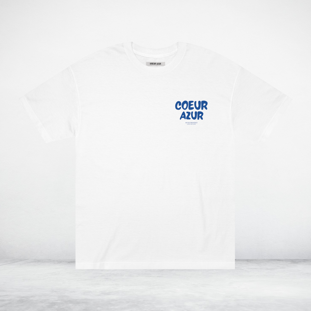 T-Shirt Coeur Azur Logo Bleu