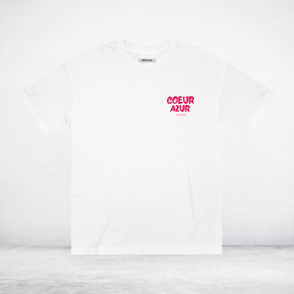 T-Shirt Coeur Azur Logo Rose